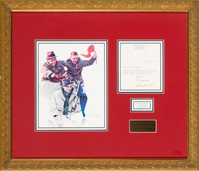 Lot 221 - ROCKWELL, NORMAN Framed display with signed...