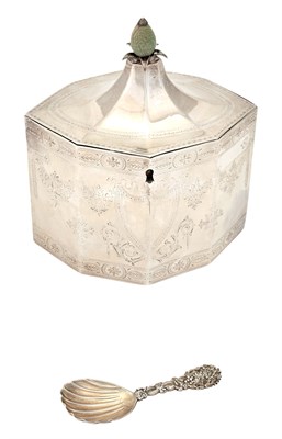 Lot 148 - George III Sterling Silver Tea Caddy Hester...