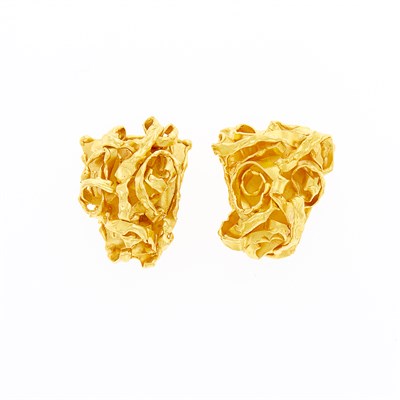 Lot 1048 - Pair of Gold Earrings