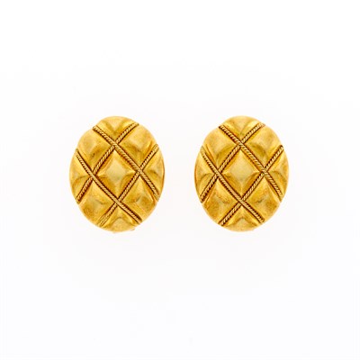Lot 1102 - Tiffany & Co. Pair of Gold Earclips