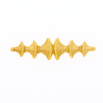Lot 1159 - Ilias Lalaounis Gold Bar Brooch