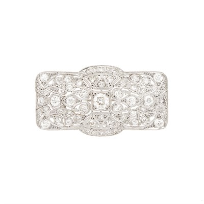 Lot 1126 - Platinum and Diamond Brooch
