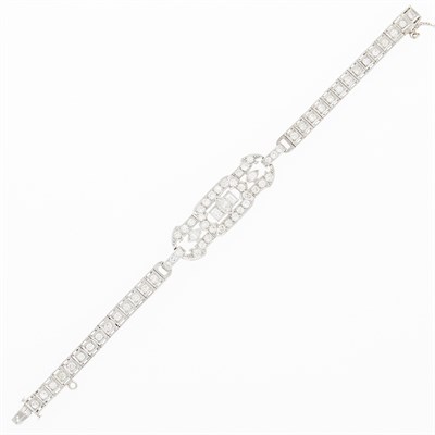 Lot 1123 - Platinum and Diamond Bracelet