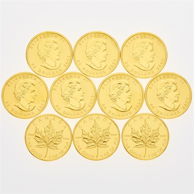 Lot 65 - Canada $50 Gold Maple Ten Choice Brilliant...