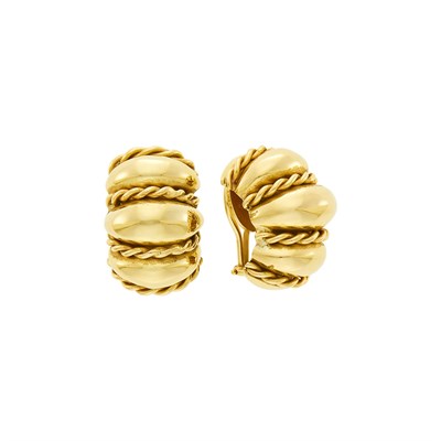Lot 80 - Seaman Schepps Pair of Gold 'Shrimp' Earclips