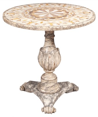 Lot 281 - Inlaid and Carved Marble Center Table...