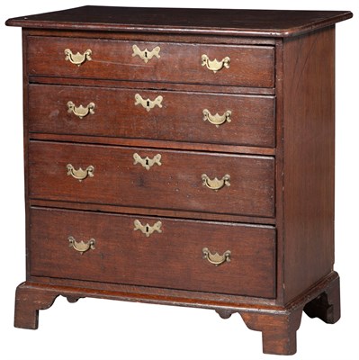 Lot 285 - Provincial George III Oak Chest of Drawers...