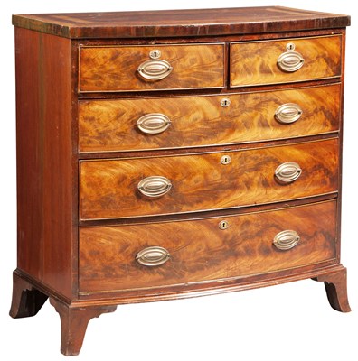 Lot 335 - Late George III Banded Mahogany Chest of...