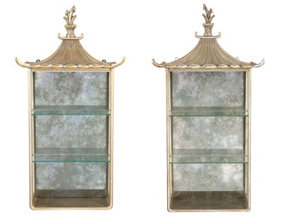 Lot 115 - Pair of Silver-Leaf Pagoda-Form Hanging...