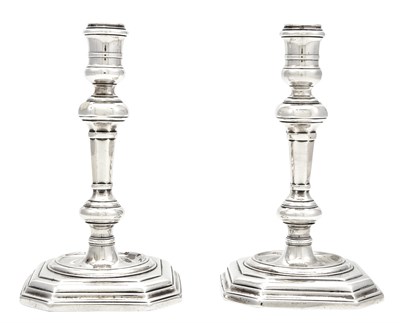 Lot 165 - Pair of George II Sterling Silver Candlesticks...