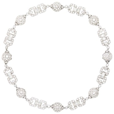 Lot 252 - Platinum and Diamond Necklace/Bracelets Combination