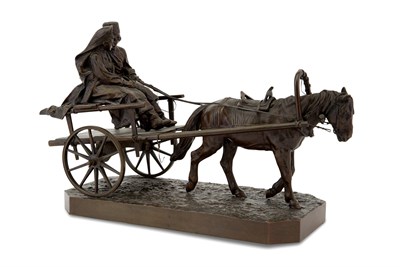Lot 53 - Bronze Group of Lovers in a Horse-Drawn Cart...