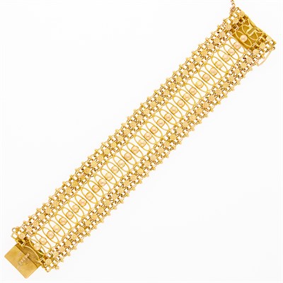 Lot 1063 - Wide Gold Bracelet