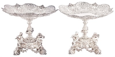 Lot 159 - Pair of Victorian Sterling Silver Dessert...