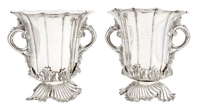 Lot 149 - Pair of Victorian Silver Plated Wine Coolers...