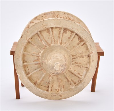 Lot 101 - A Chinese Pottery Model of an Ox and Cart Tang...
