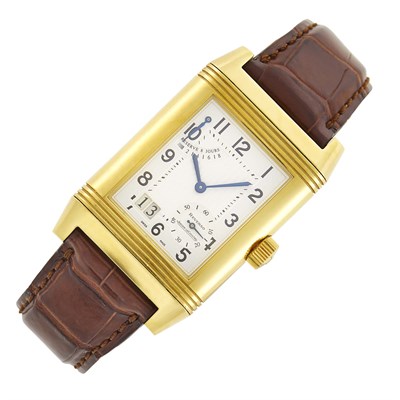 Lot 83 - Jaeger LeCoultre Gentleman's Gold 'Reverso Grande Date' Wristwatch, Ref. 240.8.15