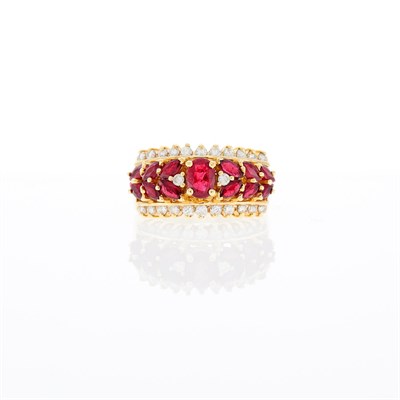 Lot 1225 - Gold, Ruby and Diamond Ring