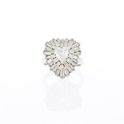 Lot 1204 - Platinum and Diamond Pendant-Ring