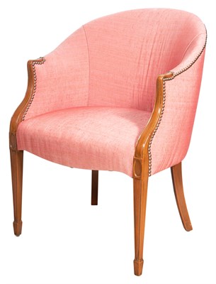 Lot 391 - Upholstered Fruitwood Tub Chair Height 34...