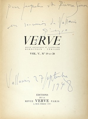 Lot 203 - PICASSO, PABLO Verve Vol. V, Nos. 19-20. Paris:...