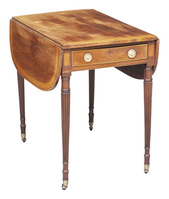 Lot 293 - George III Mahogany and Satinwood Pembroke...