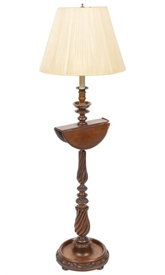 Lot 195 - Victorian Walnut Candlestand as Floor Lamp Mid...