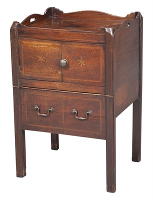 Lot 253 - George III Inlaid Mahogany Bedside Cupboard...