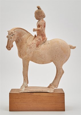 Lot 102 - Chinese Pottery Figure of a Horse and Rider...