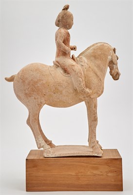 Lot 102 - Chinese Pottery Figure of a Horse and Rider...