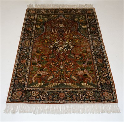 Lot 344 - Kashmir Silk Prayer Rug India/Pakistan,...
