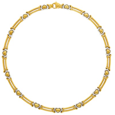 Lot 1008 - Chimento Two-Color Gold Heart Link Necklace
