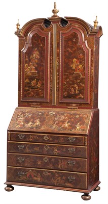 Lot 94 - George II Style Japanned Bureau Bookcase The...