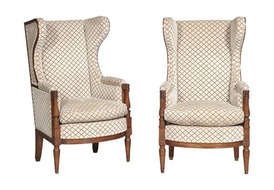 Lot 123 - Pair of Directoire Style Upholstered Mahogany...