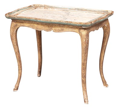 Lot 116 - Rococo Style Painted and Parcel-Gilt Marble...