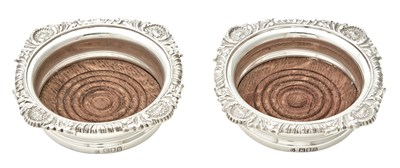 Lot 201 - Pair of Victorian Sterling Silver Port Bottle...