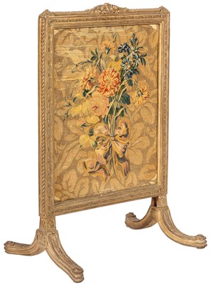 Lot 260 - Louis XVI Silk Inset Painted Firescreen Circa...
