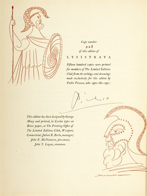 Lot 200 - [PICASSO, PABLO] ARISTOPHANES. Lysistrata. A...