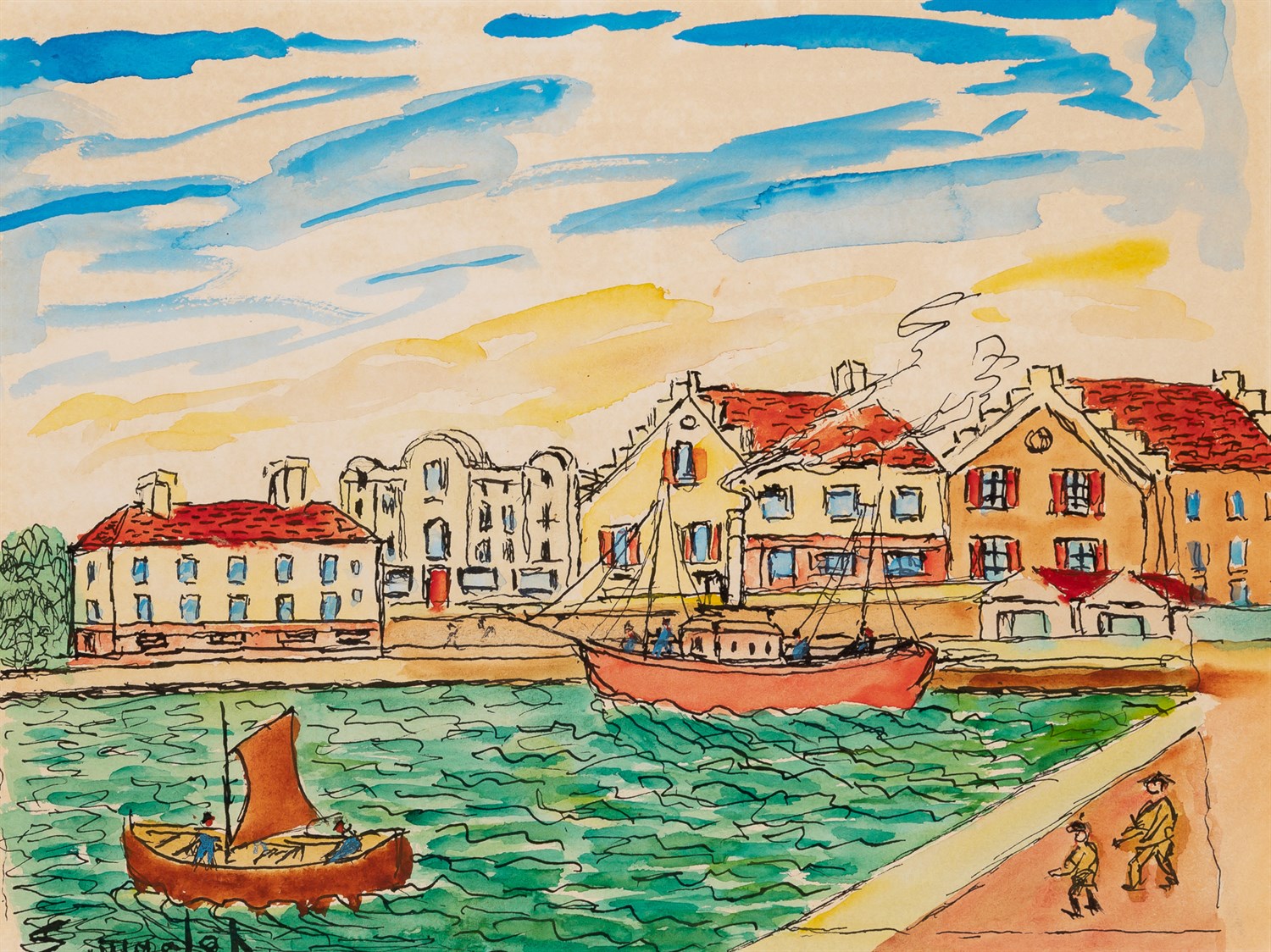 Lot 70 - Élisée Maclet French, 1881-1962 Le Port Signed...