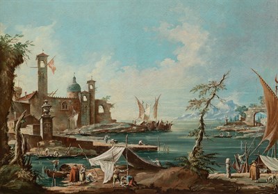 Lot 74 - Manner of Francesco Guardi Capriccio Landscape...
