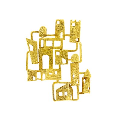 Lot 1052 - Zolotas Gold Village Brooch