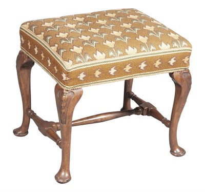 Lot 22 - George II Walnut Stool 18th century Height 18...