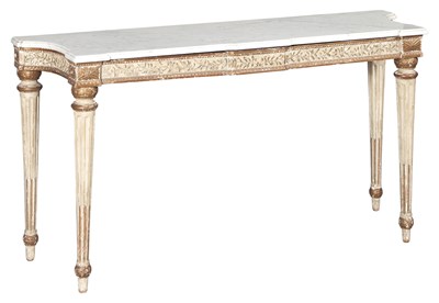 Lot 277 - Louis XVI Style Marble Top Painted and Parcel...