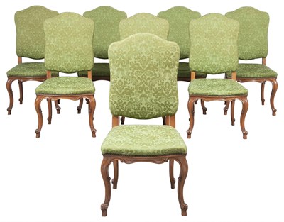 Lot 86 - Set of Eight Louis XV Style Walnut Dining...