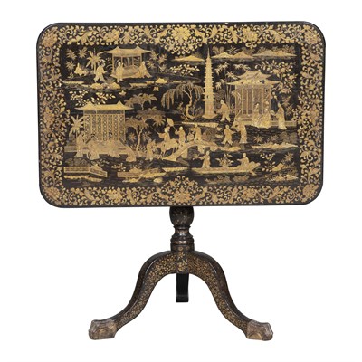 Lot 122 - Chinese Export Black Lacquer Side Table Second...