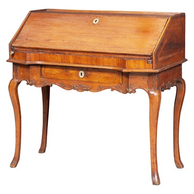 Lot 324 - North Italian Rococo Walnut Slant Front Desk...