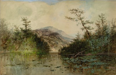 Lot 1047 - Charles Chapin American, 1830-1889 Lake in the...