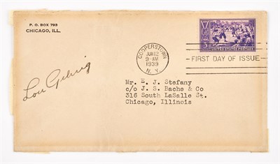 Lot 3105 - Gehrig, Lou Signed First Day Cover Strong...