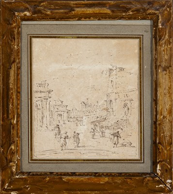Lot 54 - Manner of Francesco Guardi Venetian Piazza...