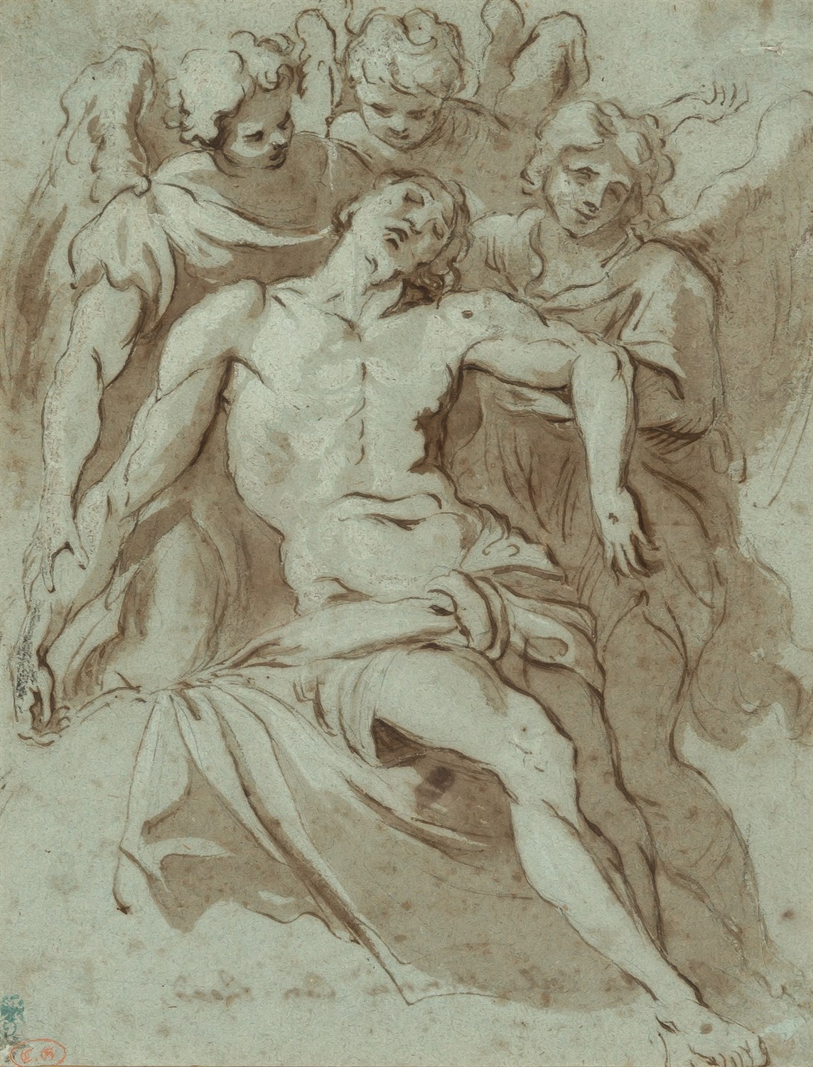 Lot 13 - School of Sir Anthony Van Dyck The Dead Christ...